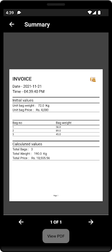 Paddy Calculator Screen 3