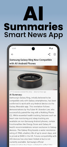 Android application AI News Summaries: LetMeKnow screenshort