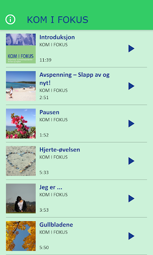 Android application Kom i fokus screenshort