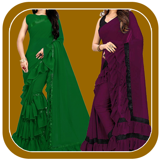 Women Fashion Ruffle Sarees logo