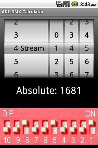 Android application ADL DMX Calculator screenshort