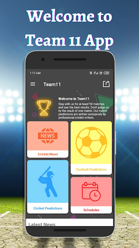 Android application Team11 - Dream Team Prediction screenshort