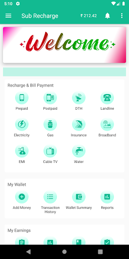 Sub Recharge - Online Recharge  Bill Payment