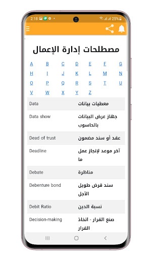 مصطلحات ادارة الاعمال Screen 2