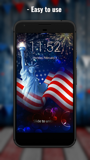 Android application 4th of July Lock Screen screenshort