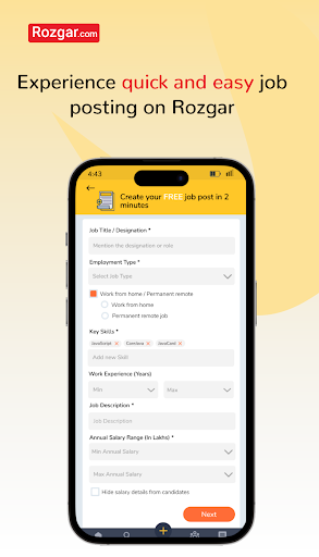 Rozgar for Employer Screen 3