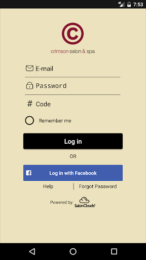 Crimson Salon & Spa Team App Screen 2
