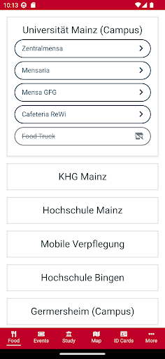 Android application Uni Mainz screenshort