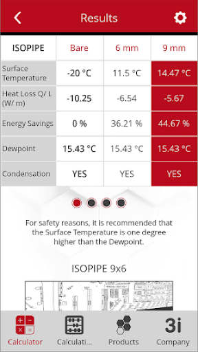 ISOPIPE Insulation Calculator Screen 2
