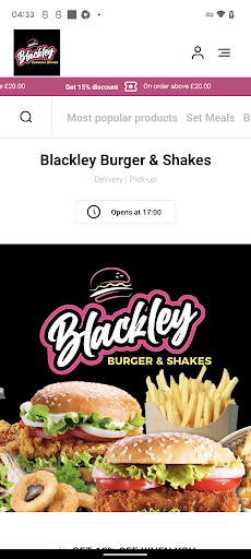 Android application Blackley Burger & Shakes screenshort