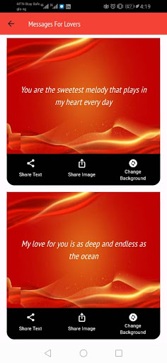 Romantic Love Messages Screen 3