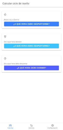 Android application Ciclo sueño screenshort