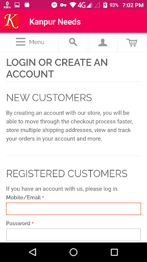 Android application Kanpur Needs screenshort