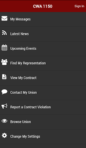 Android application CWA 1150 screenshort