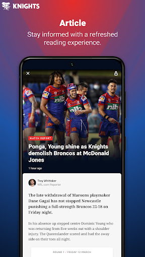 Newcastle Knights Screen 2