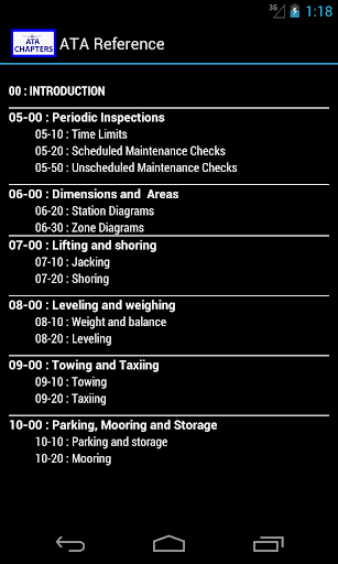 ATA Chapters Screen 3