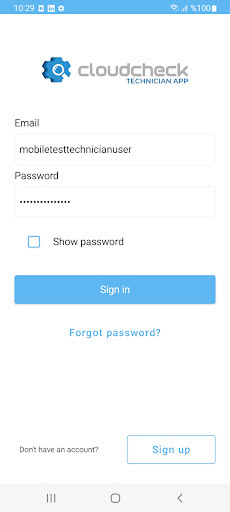 Android application CloudCheck Tech screenshort
