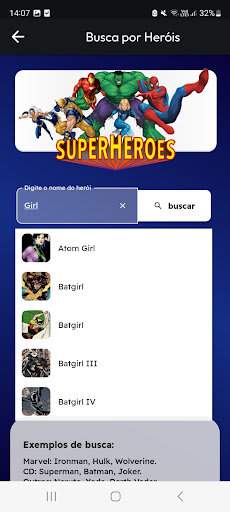 Super Hero App DEMO-FF Screen 2