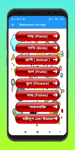 বিজ্ঞানসম্মত নাম - Scientific name in Bangla