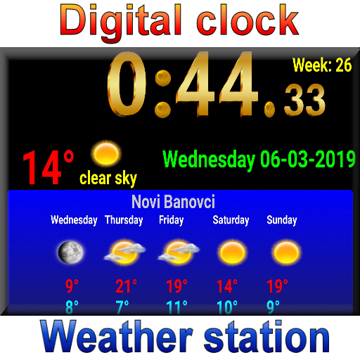 Digital clock weather station Logo