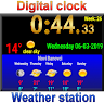 Full screen digital clock with weather station
