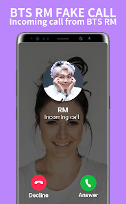 Captura de Pantalla 1 BTS RM Fake Call android