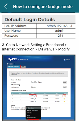 Zyxel Modem Guide Screen 3