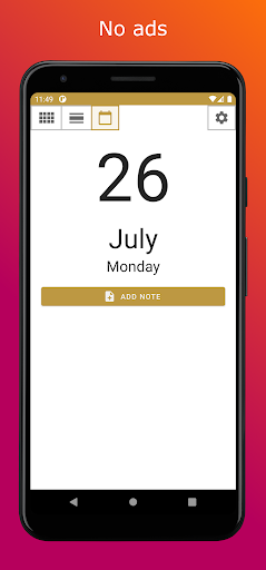 Android application Note Calendar screenshort