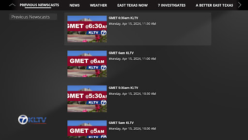 Screenshot of KLTV 7 News