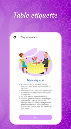 Table, business and dating etiquette