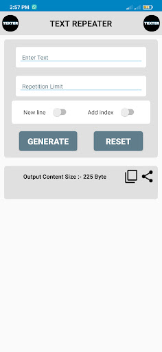 TEXT REPEATER Screen 2