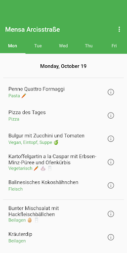 Android application Canteens Munich screenshort