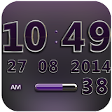 Digi Clock Widget Purple Star icon