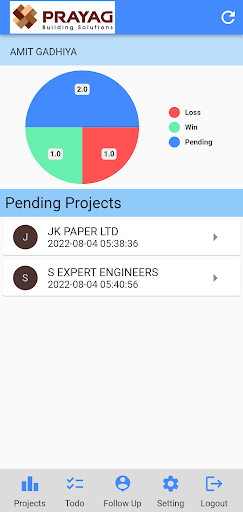Android application Lead Management screenshort