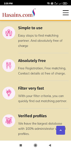 Hasains Matrimony Screen 2