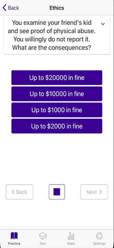 CA Chiropractic Law Exam Screen 2