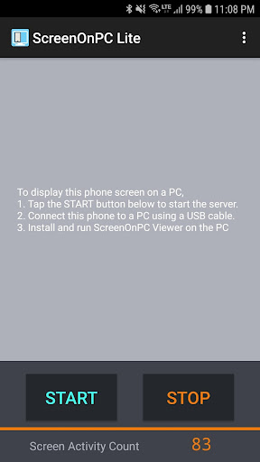 Android application ScreenOnPC HD screenshort