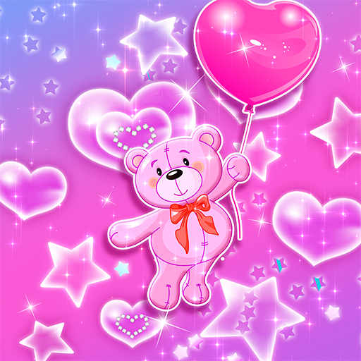 Bubble Pink Bear - Wallpaper logo