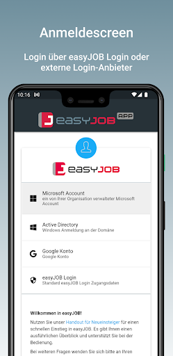 easyJOB Screen 2