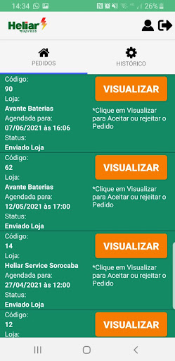Android application Heliar Express Retailers screenshort