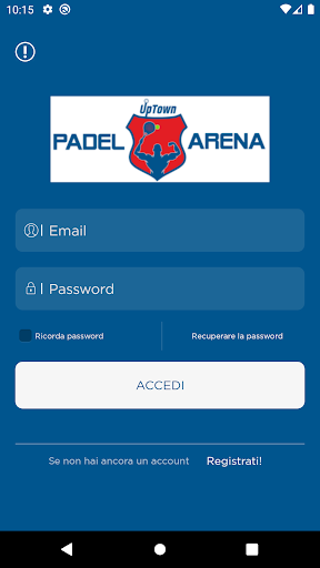 Android application UpTown Padel Arena screenshort