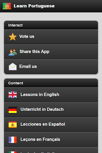 Android application Learn Portuguese screenshort