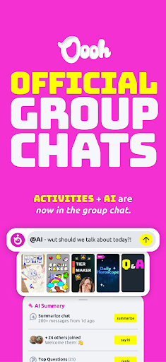 Android application Oooh: Official Group Chats screenshort