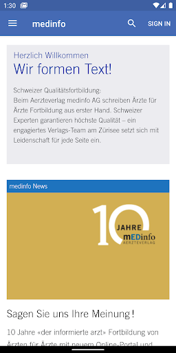 Android application medinfo Aerzteverlag screenshort