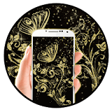 Glorious golden butterfly HD icon