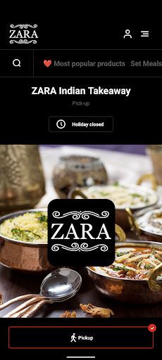 Android application ZARA Indian Takeaway screenshort