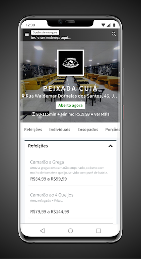 Android application Peixada Cuiá screenshort