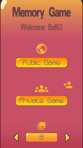 Android application Memory Game screenshort