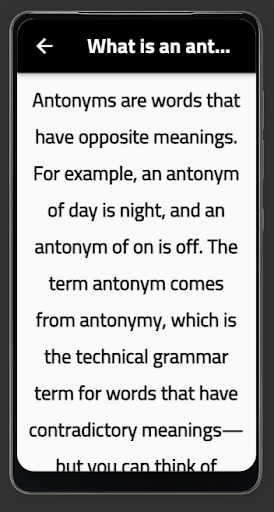 Android application Antonyms screenshort