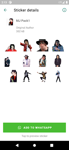 Michael Jackson Stickers Pro Screen 3